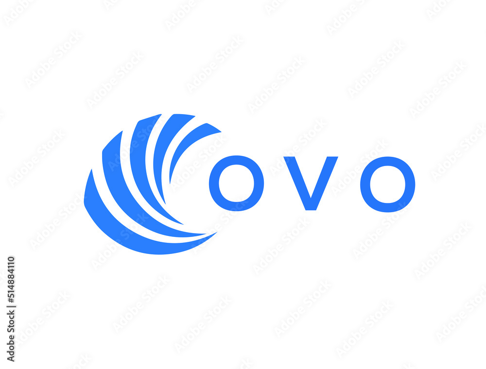 OVO Flat accounting logo design on white background. OVO creative initials Growth graph letter logo concept. OVO business finance logo design.
