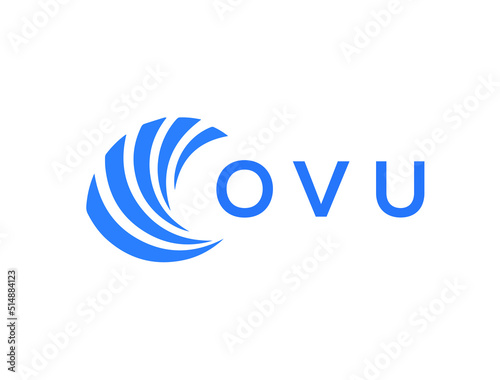 OVU Flat accounting logo design on white background. OVU creative initials Growth graph letter logo concept. OVU business finance logo design.
 photo