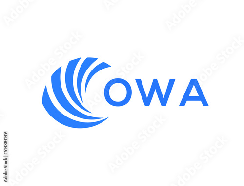 OWA Flat accounting logo design on white background. OWA creative initials Growth graph letter logo concept. OWA business finance logo design.
 photo