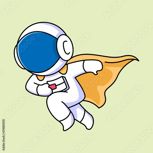 cute astronaut superhero cartoon design