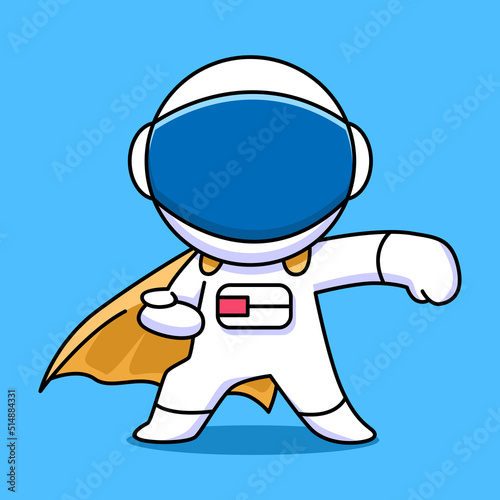 cute astronaut superhero cartoon design