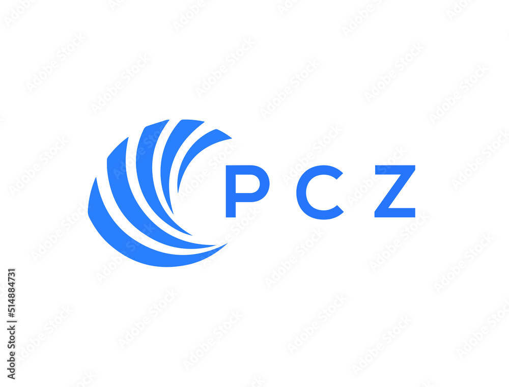 PCZ Flat accounting logo design on white background. PCZ creative initials Growth graph letter logo concept. PCZ business finance logo design.
