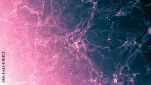 Smoke on a black background. Bright, colorful smoke. Blue, red and purple background. Smoke waves at dark background animation 4k.