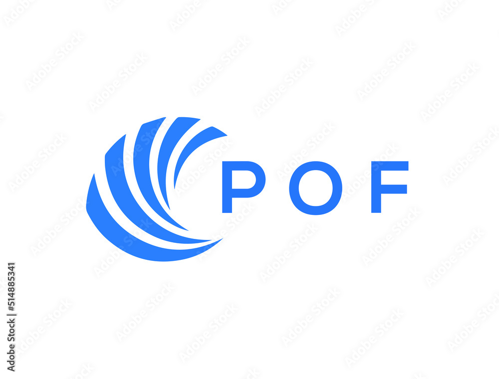 POF Flat accounting logo design on white background. POF creative initials Growth graph letter logo concept. POF business finance logo design.
