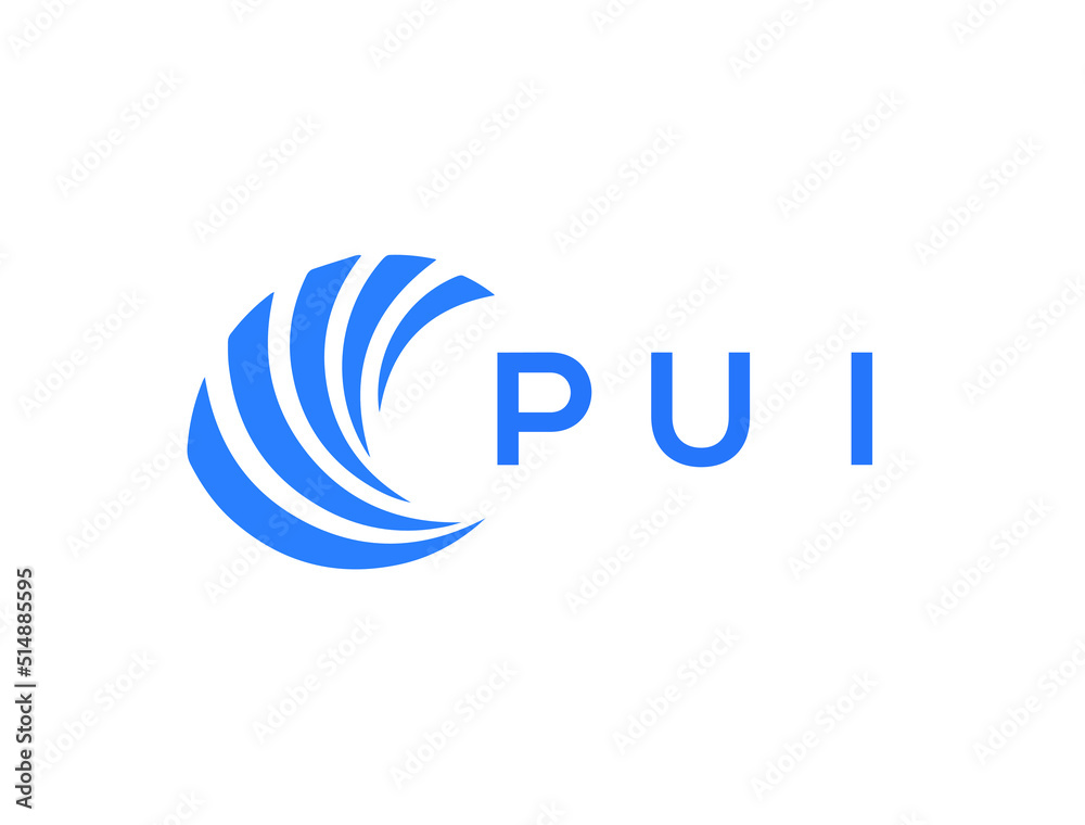 PUI Flat accounting logo design on white background. PUI creative initials Growth graph letter logo concept. PUI business finance logo design.
