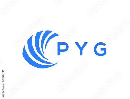 PYG Flat accounting logo design on white background. PYG creative initials Growth graph letter logo concept. PYG business finance logo design.
 photo