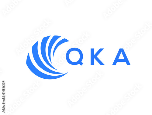 QKA Flat accounting logo design on white background. QKA creative initials Growth graph letter logo concept. QKA business finance logo design.
 photo