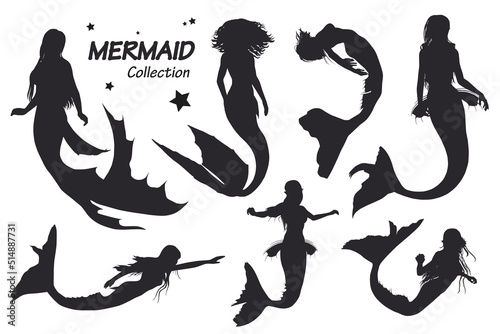Mermaid silhouettes