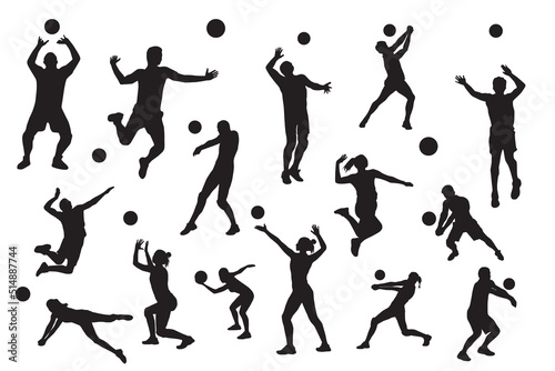Volleyball player silhouettes