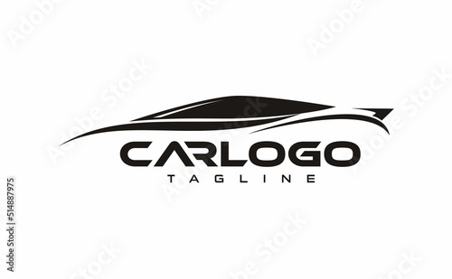car silhouette concept logo design. car garage vector illustration.
