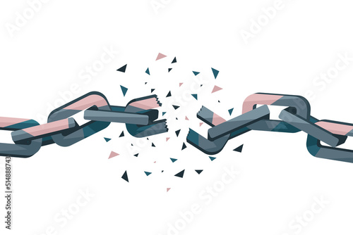 Broken chain, pop art design 