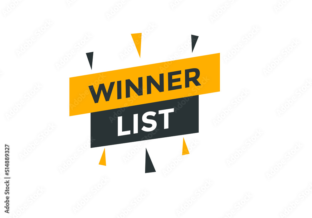 winner list text button. winner list speech bubble. label sign template
winner list text button. winner list speech bubble. label sign template