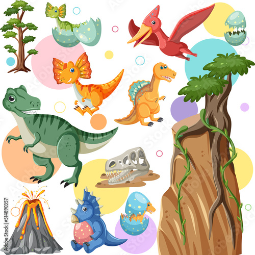 Cute dinosaur seamless pattern