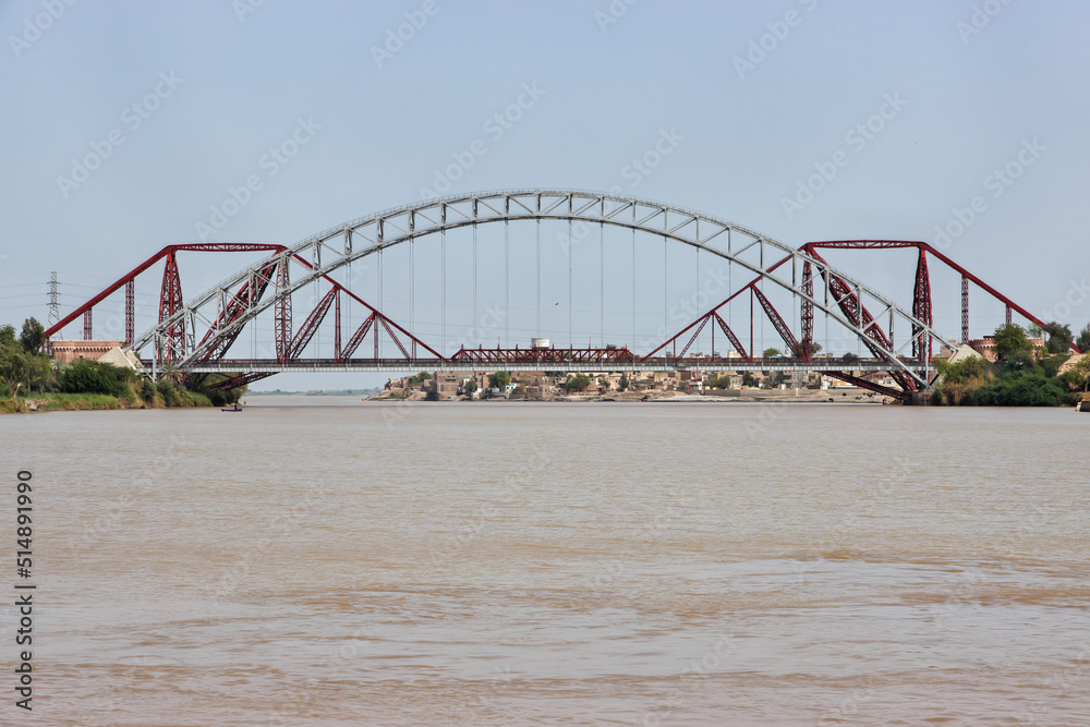 Lansdowne Bridge on Indus river, Sukkur, Pakistan
