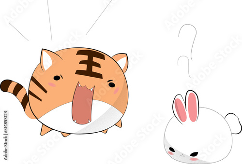 kawaii rabbet and cat