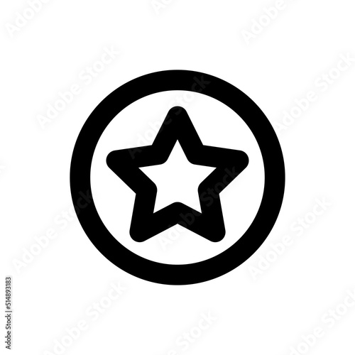 Simple star and circle icon, Vector line icon on white background.