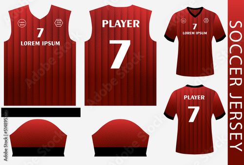 soccer jersey design template with pattern and mockup