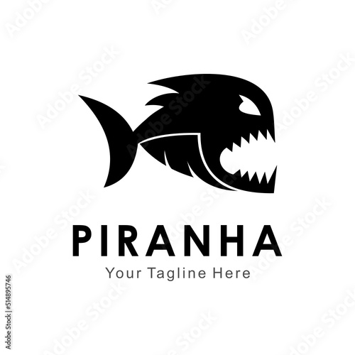 piranha vector logo photo