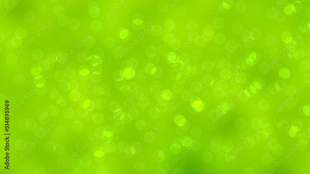 environment green blur background with floating bright circles.