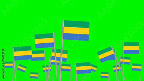 фотографія hand hold national flag of gabonese isolated on green background