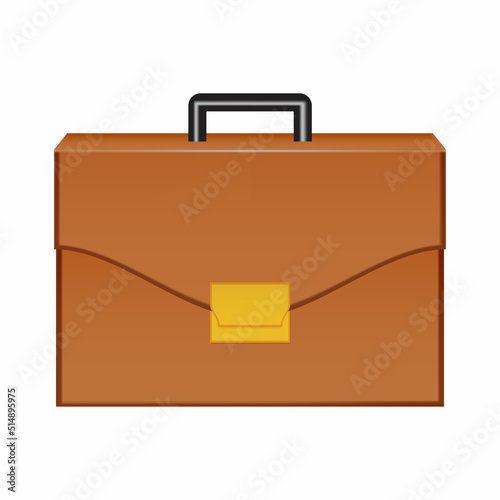 Realistic Business Briefcase vector illustration in 3D style.
