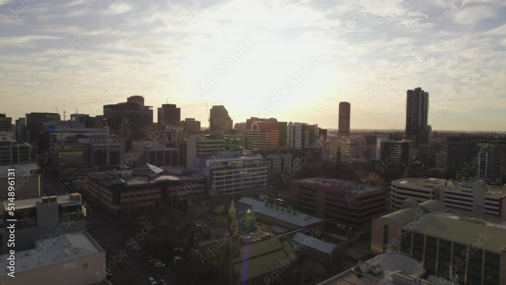 Drone shot over the Adelaide CBD. Drone shot over the Adelaide CBD.