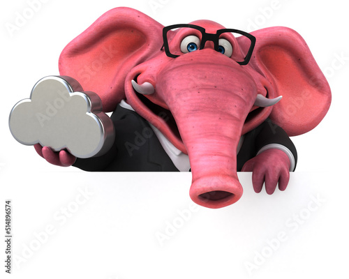 Pink elephant - 3D Illustration photo