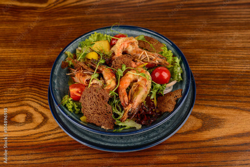fresh salad with tomatoes and shrimps fresh salad with tomatoes and shrimps