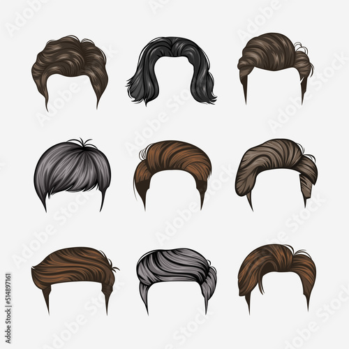 Set of Variety man hairstyles