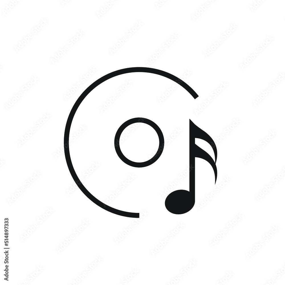 Disc and music note icon design vector illustration Disc and music note icon design vector illustration