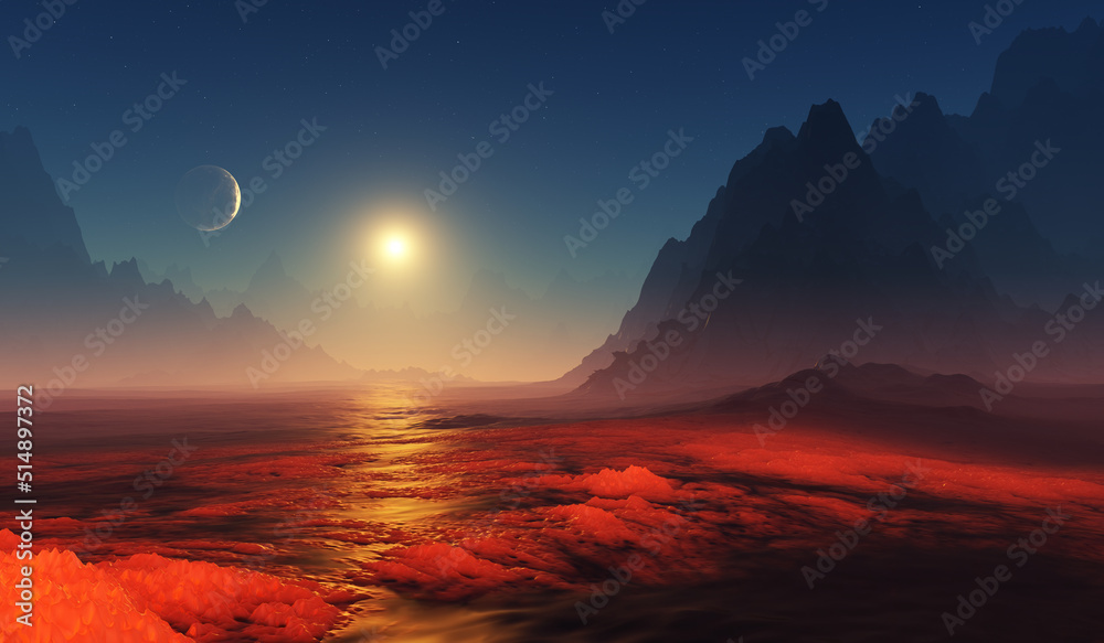 The exoplanet in evolution. Volcanic activity on the surface of young extrasolar planet