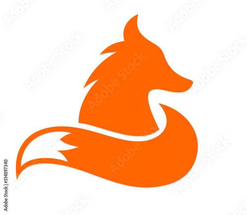 A symbol of a stylized red fox.