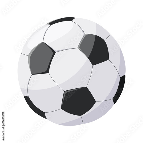 A soccer ball on a white background. Cartoon design.