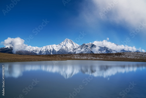The natural beauty of Minya Konka snow mountains and plateau lakes in Western Sichuan, China