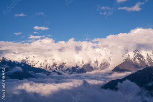 Beautiful glaciers, snow mountains and natural scenery in the west of Sichuan Province, China, on October 16, 2016 