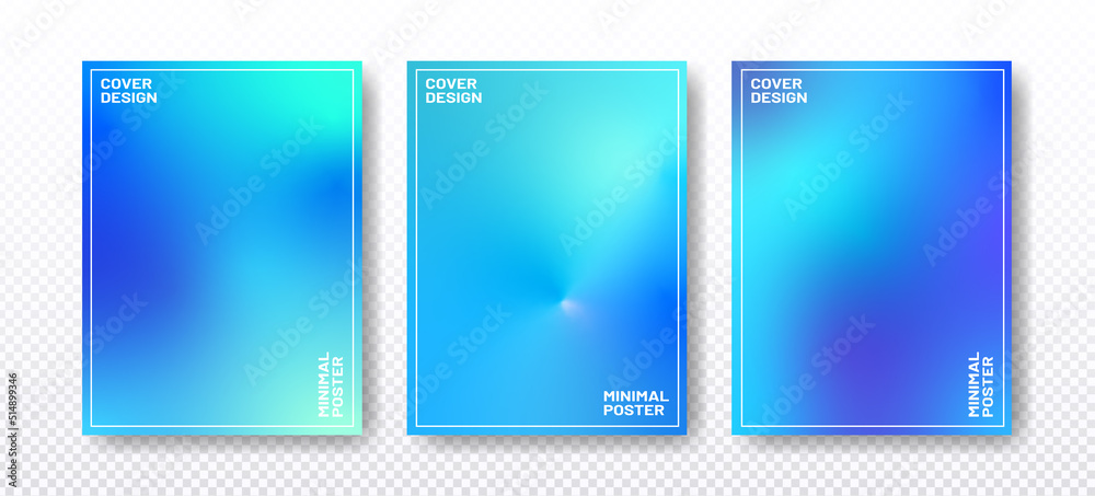 Naklejka premium Abstract blue corporate gradient covers template set