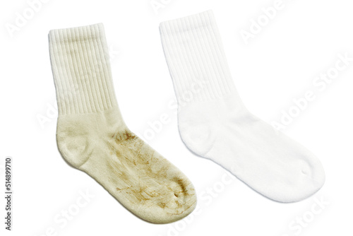 Canvastavla Comparison of white socks before and after using laundry detergent or bleach