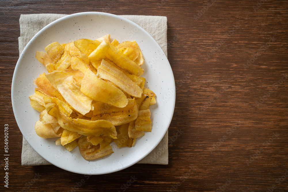 Banana Chips - fried or baked sliced banana Banana Chips - fried or baked sliced banana