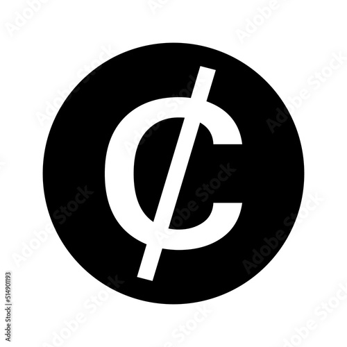 Ghana cedis sign simple icon on white background. Vector illustration. Money cash Vector illustration, EPS10.Currency symbol vector. photo