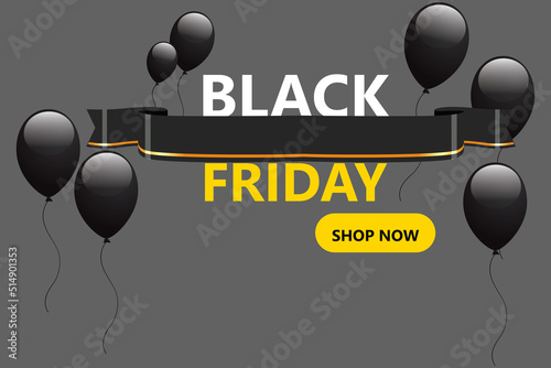 black friday yellow and black decorative sales banner
