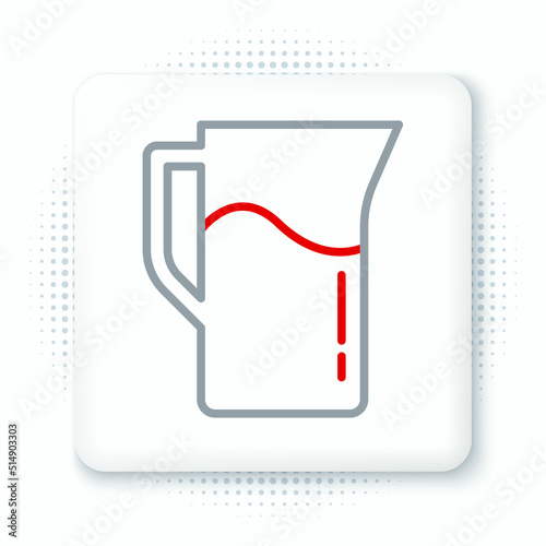 Line Milk jug or pitcher icon isolated on white background. Colorful outline concept. Vector