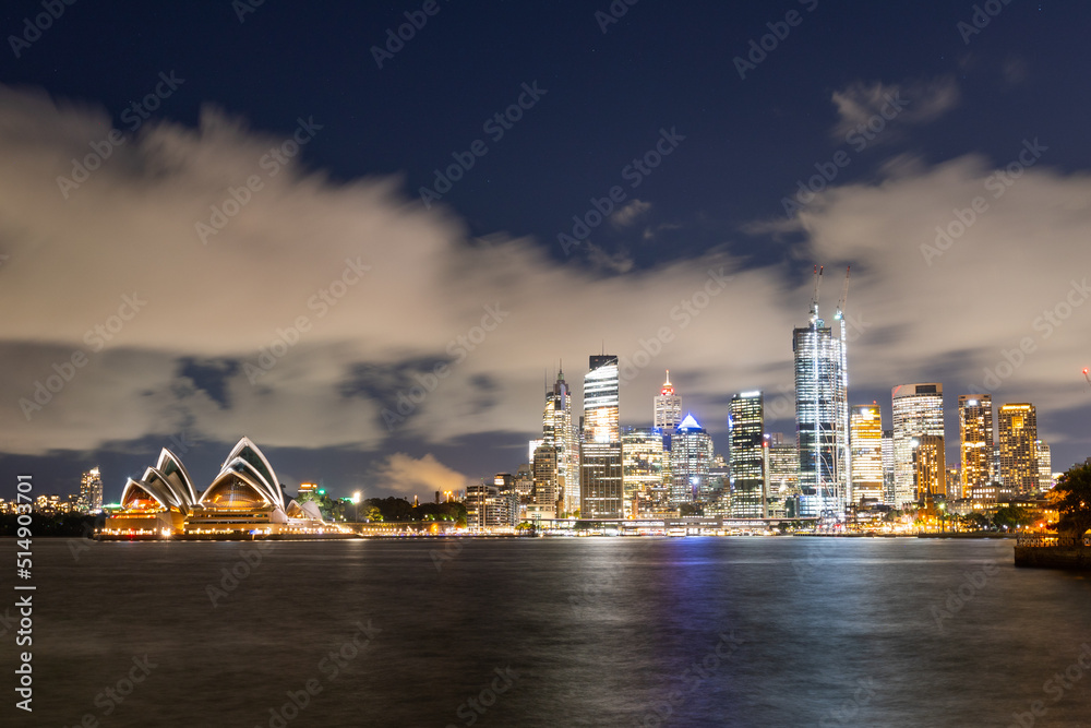 Obraz premium Sydney Skyline bei Nacht