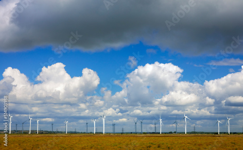 Little Cheyne Court windfarm on the Romney marsh between Camber and Lydd on the East Sussex Kent border south east England UK photo