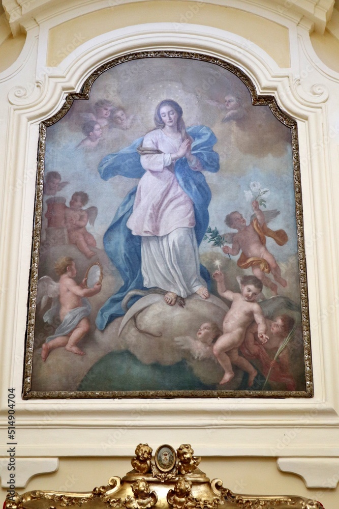 Ischia - Tela dell'Immacolata opera di Alfonso Di Spigna nella Chiesa di Sant'Antonio