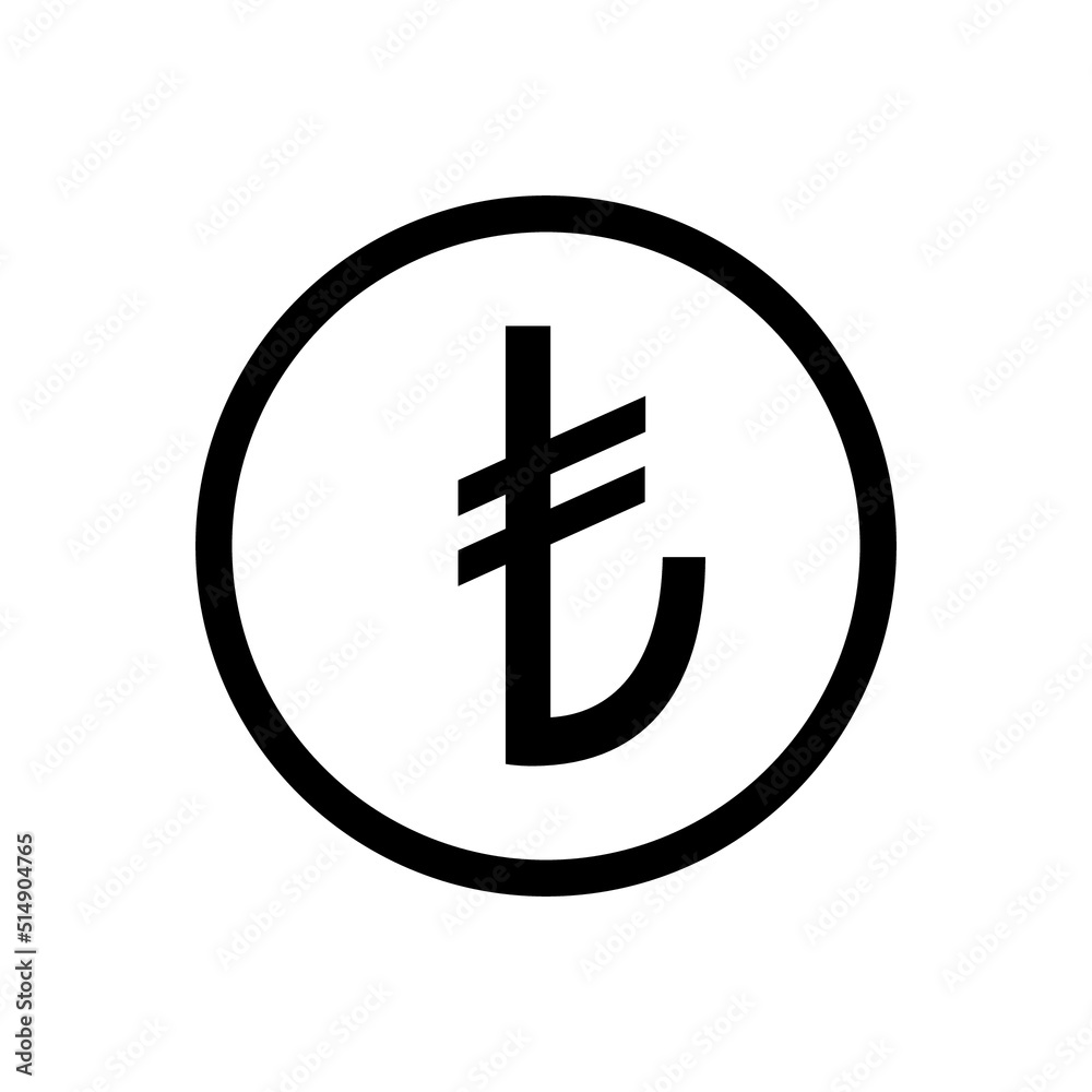 Turkish Lira sign simple icon on white background. Vector illustration. Money cash Vector illustration, EPS10.Currency symbol vector.