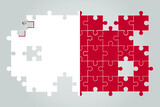 Malta flag shape of jigsaw puzzle vector, puzzle map, Malta flag for children