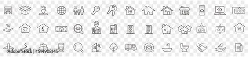 Real Estate icons collection vector