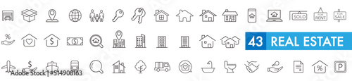 Real Estate icons collection vector