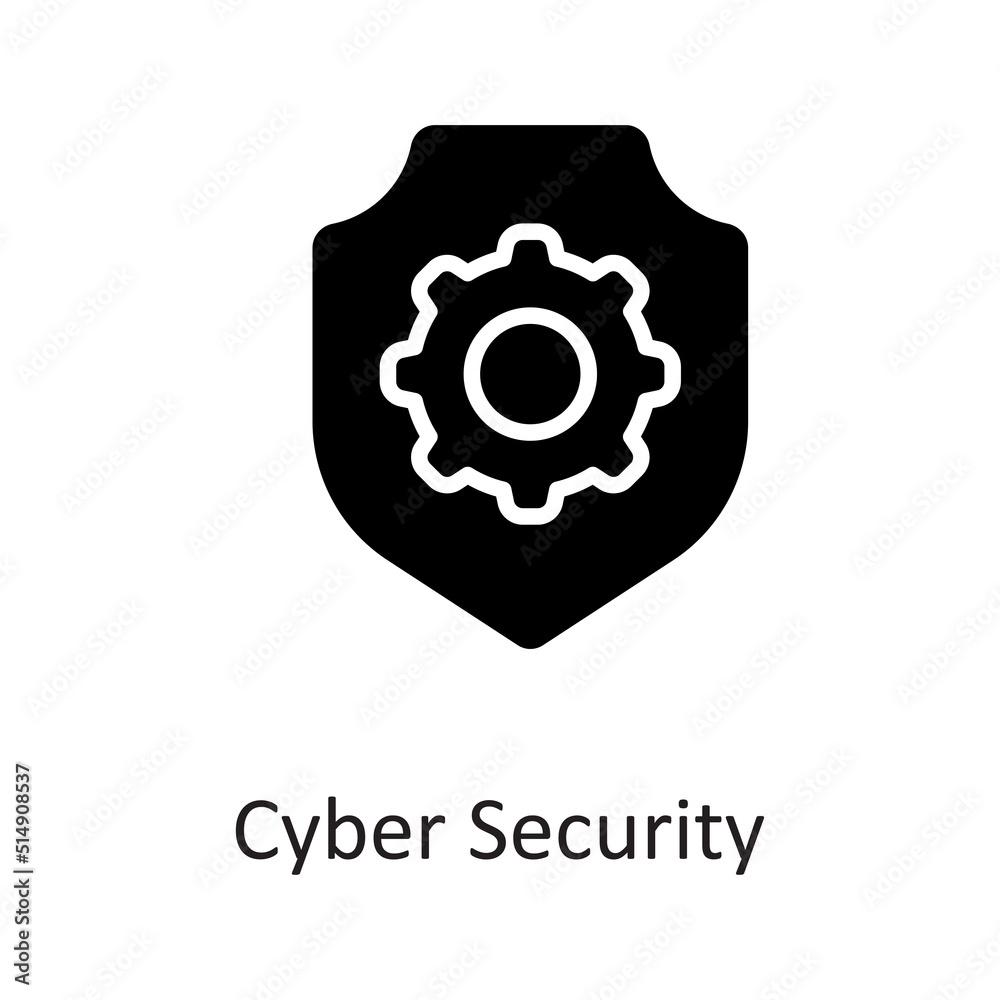 Fototapeta premium Cyber Security vector Solid Icon Design illustration on White background. EPS 10 File