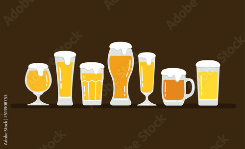 simple beer glassware vector illustration	
